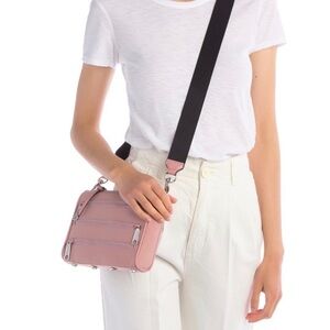 NEW Rebecca Minkoff Mini 5 Zip Nylon Crossbody Pink Bag